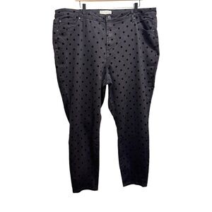 Eloquii Denim Black Polka Dot High Rise Skinny Jeans Size 22